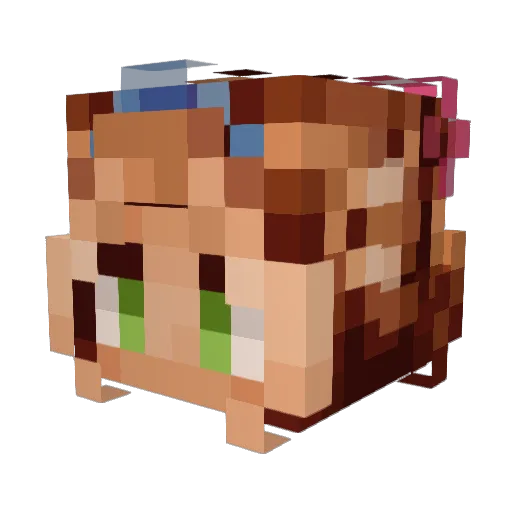 shebinon Minecraft avatar head, 3D render