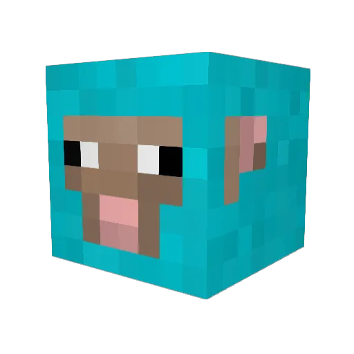 shee3p Minecraft avatar head, 3D render
