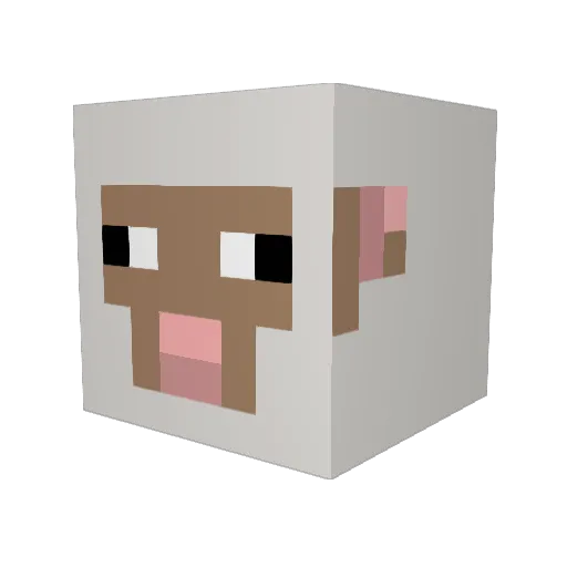 sheeeplet Minecraft avatar head, 3D render