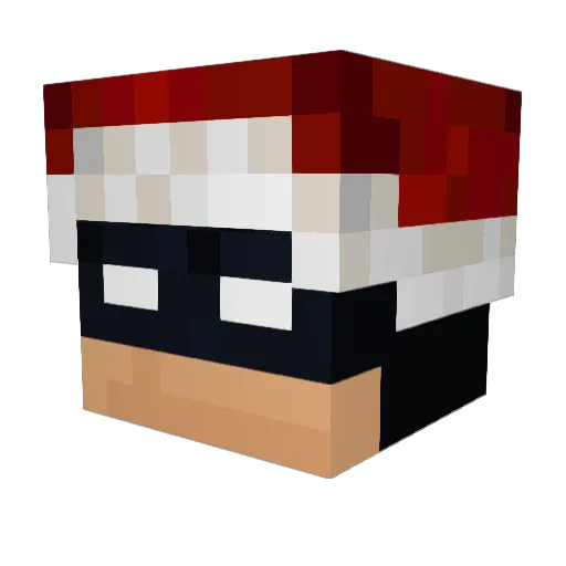 sheesed Minecraft avatar head, 3D render