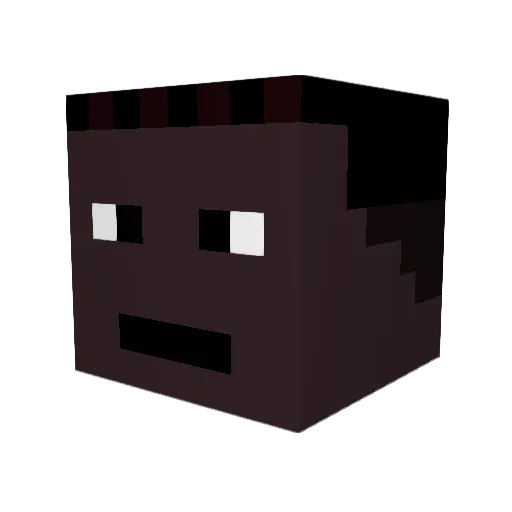 shefd Minecraft avatar head, 3D render