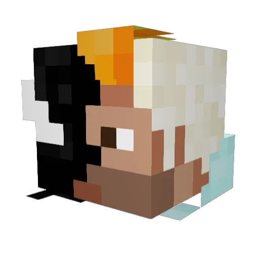 shefirot Minecraft avatar head, 3D render