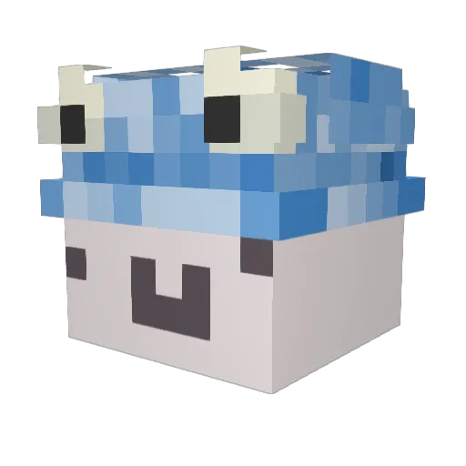 shellc Minecraft avatar head, 3D render