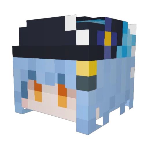 shellyMagic Minecraft avatar head, 3D render