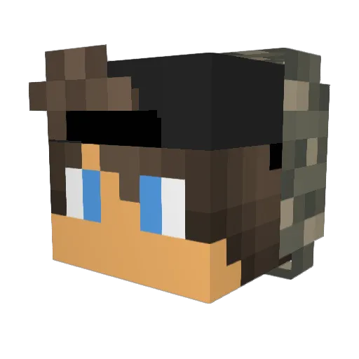 sheluvslacu Minecraft avatar head, 3D render