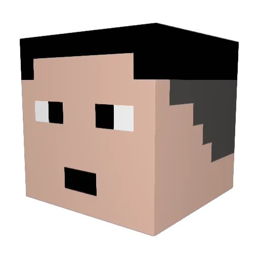 shenter Minecraft avatar head, 3D render