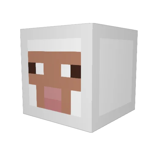 shepard_sheep Minecraft avatar head, 3D render