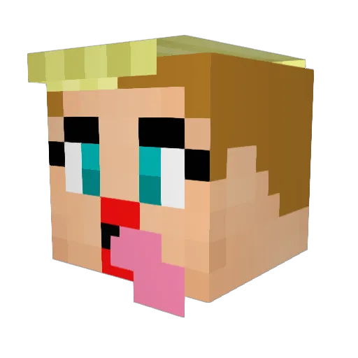 shi_zzi Minecraft avatar head, 3D render