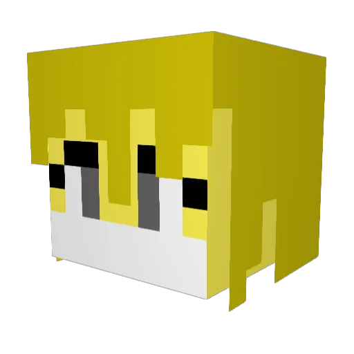 shia02e Minecraft avatar head, 3D render