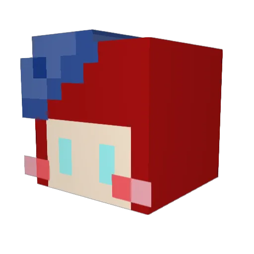 shia_3 Minecraft avatar head, 3D render
