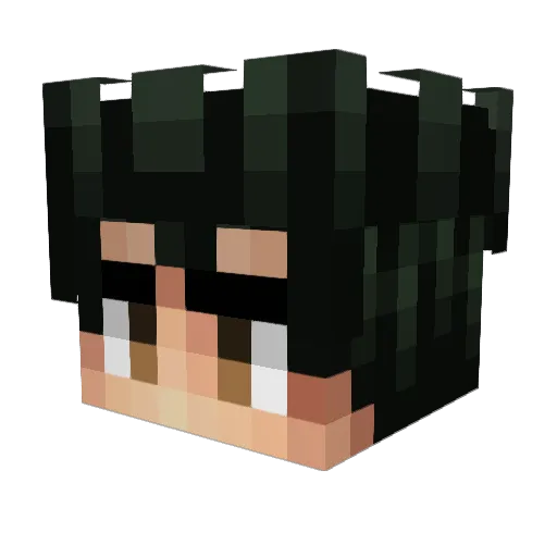 shibaii Minecraft avatar head, 3D render