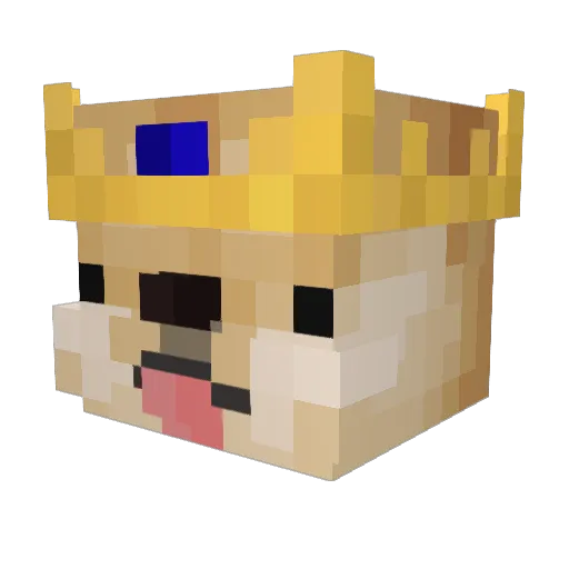 shibasean Minecraft avatar head, 3D render