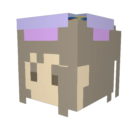 shiberi Minecraft avatar head, 3D render