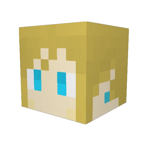 shidachaaan Minecraft avatar head, 3D render