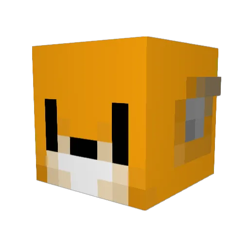 shiftshaping Minecraft avatar head, 3D render