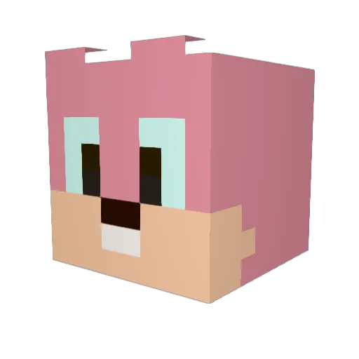 shigezo Minecraft avatar head, 3D render