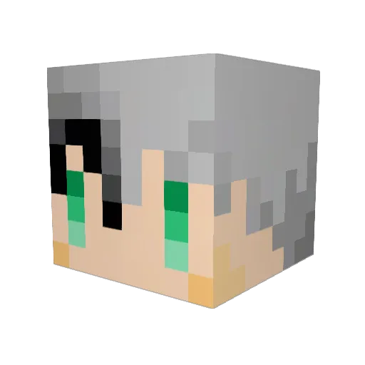 shigure178 Minecraft avatar head, 3D render