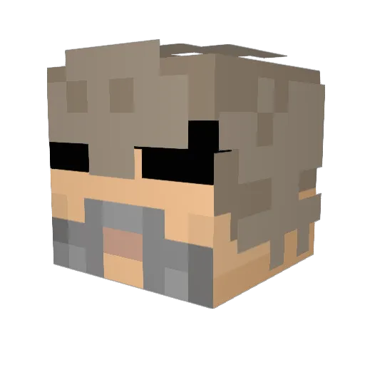 shiiin Minecraft avatar head, 3D render