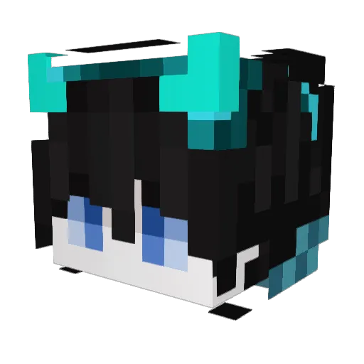 shiinayu Minecraft avatar head, 3D render