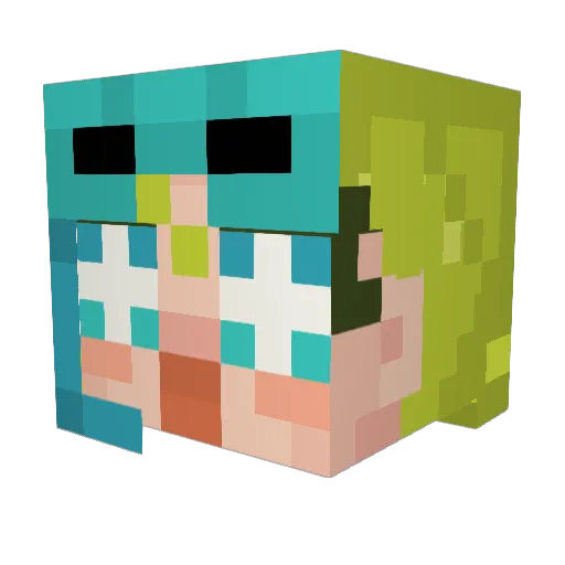 shika_17 Minecraft avatar head, 3D render