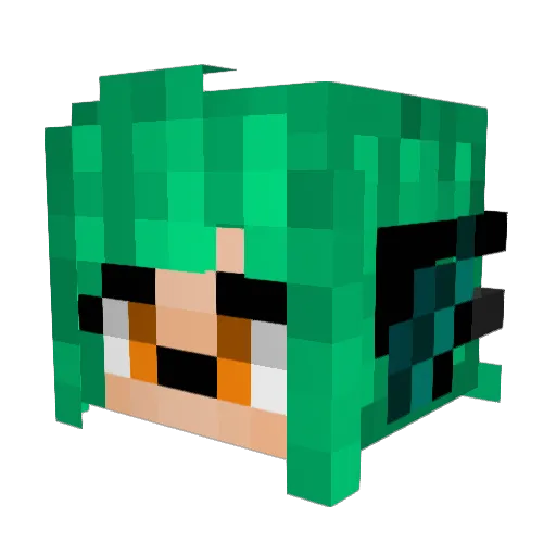 shikataroo Minecraft avatar head, 3D render