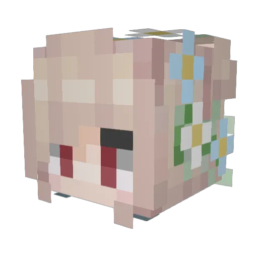 shiki0u0 Minecraft avatar head, 3D render