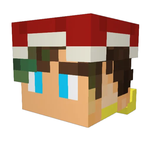 shikkaka Minecraft avatar head, 3D render