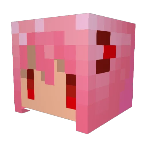 shimesava Minecraft avatar head, 3D render
