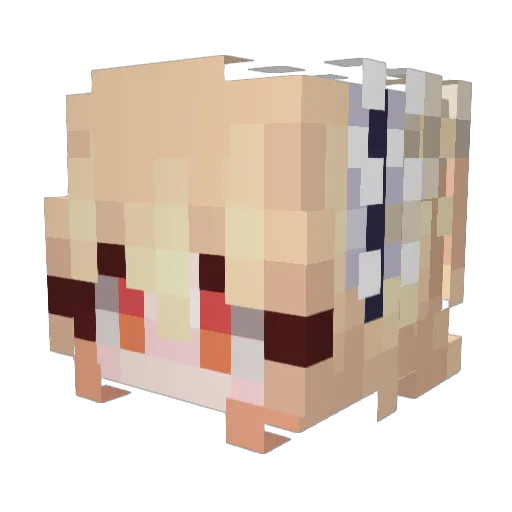 shimoame Minecraft avatar head, 3D render