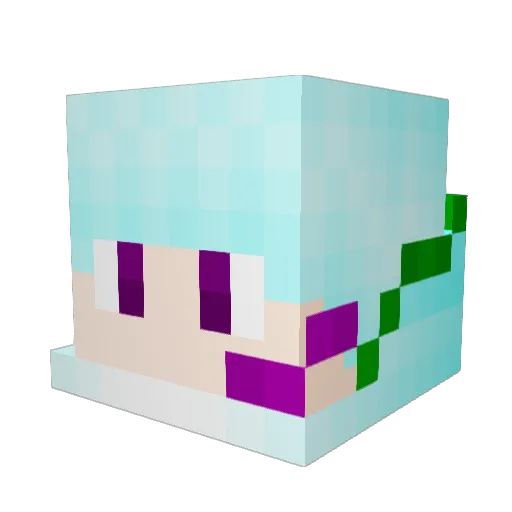 shinesnow Minecraft avatar head, 3D render