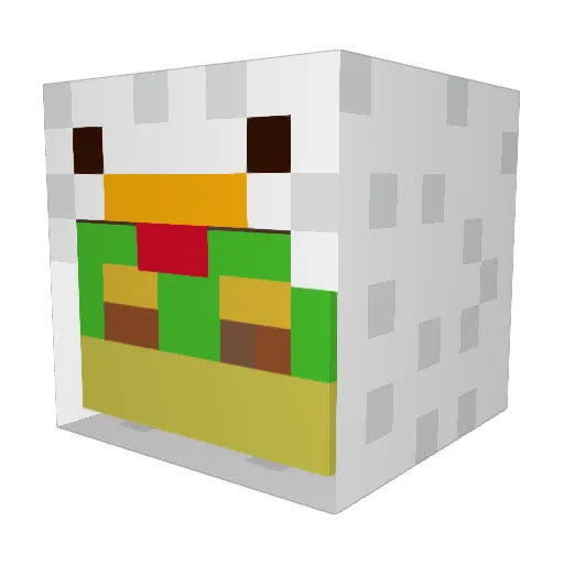 shineyfrog Minecraft avatar head, 3D render