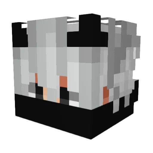 shinigaml Minecraft avatar head, 3D render