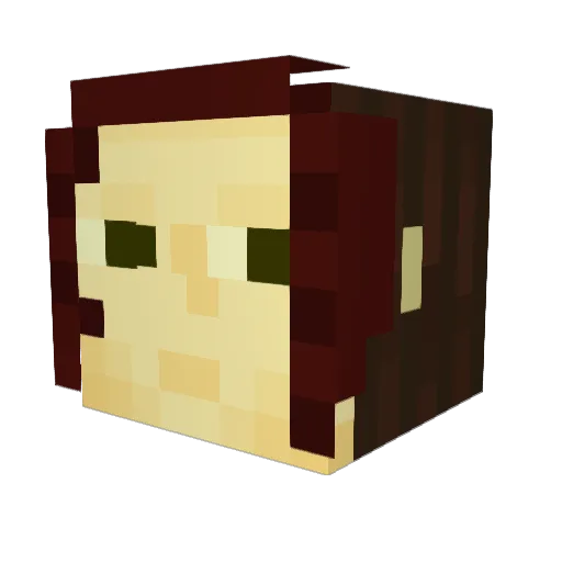 shinigima Minecraft avatar head, 3D render