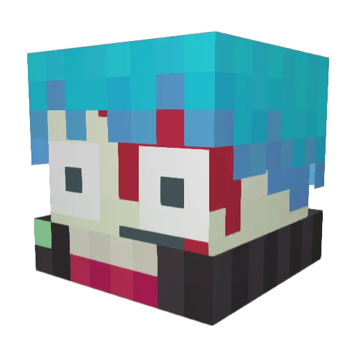 shinin_kun Minecraft avatar head, 3D render