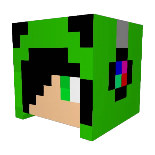 shining_panda Minecraft avatar head, 3D render