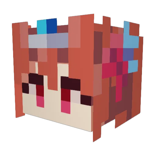 shino_mo Minecraft avatar head, 3D render
