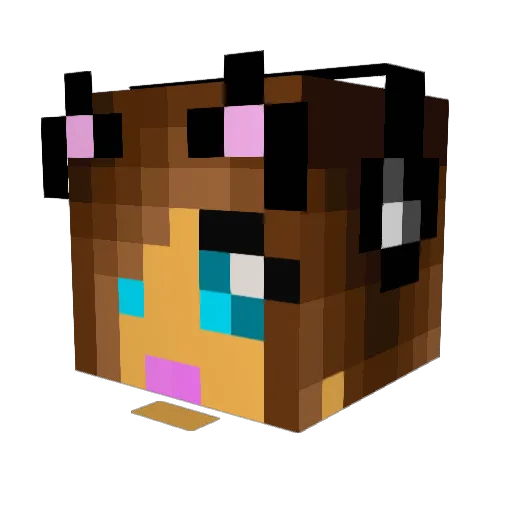 shinoxchan Minecraft avatar head, 3D render