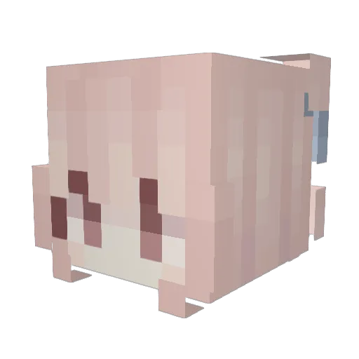 shinsi Minecraft avatar head, 3D render