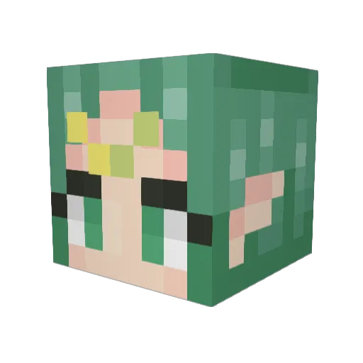 shinymph Minecraft avatar head, 3D render