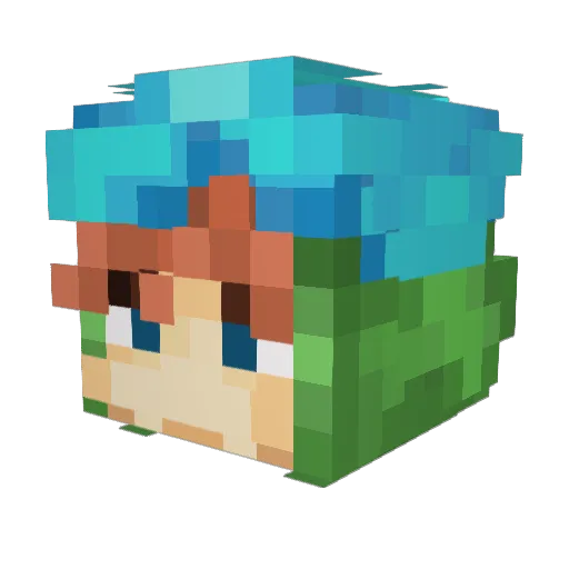 shinynewrobot Minecraft avatar head, 3D render