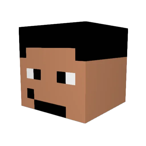 shinyyassin Minecraft avatar head, 3D render