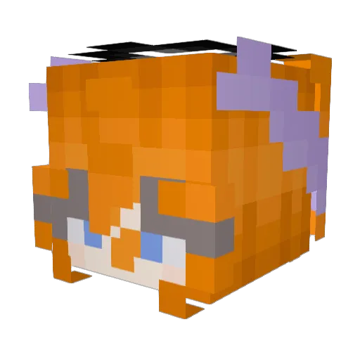 shio_ebi Minecraft avatar head, 3D render
