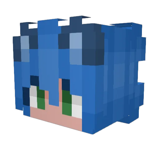 shiori8 Minecraft avatar head, 3D render