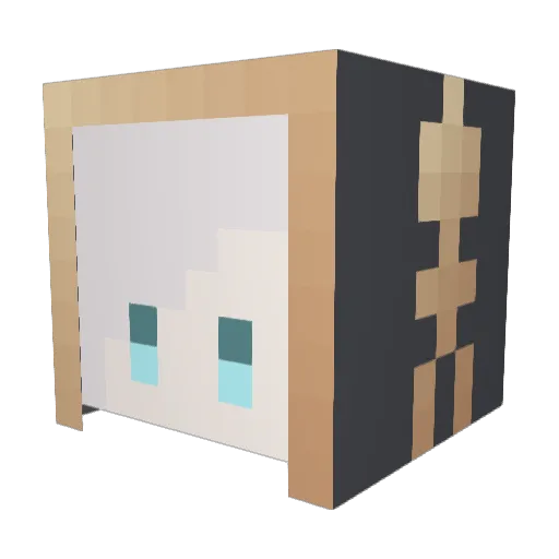 shiranuinui Minecraft avatar head, 3D render