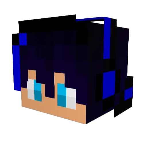 shirapan Minecraft avatar head, 3D render