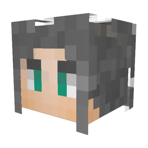 shirasei Minecraft avatar head, 3D render