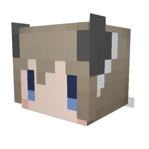 shiro7517 Minecraft avatar head, 3D render