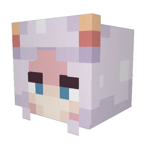 shiro_0010 Minecraft avatar head, 3D render