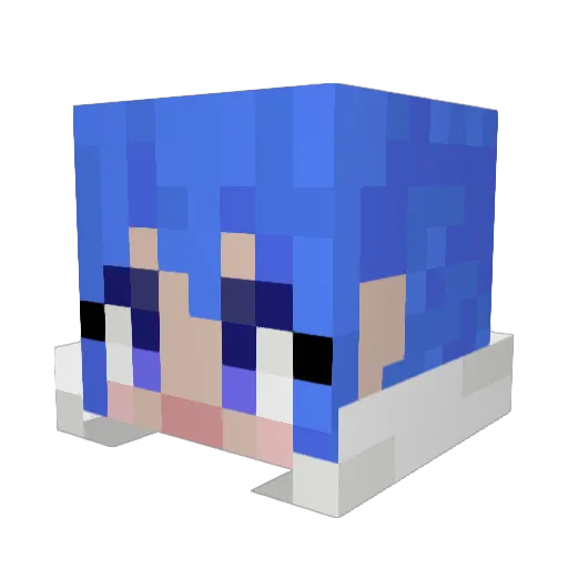 shiromegane_ Minecraft avatar head, 3D render