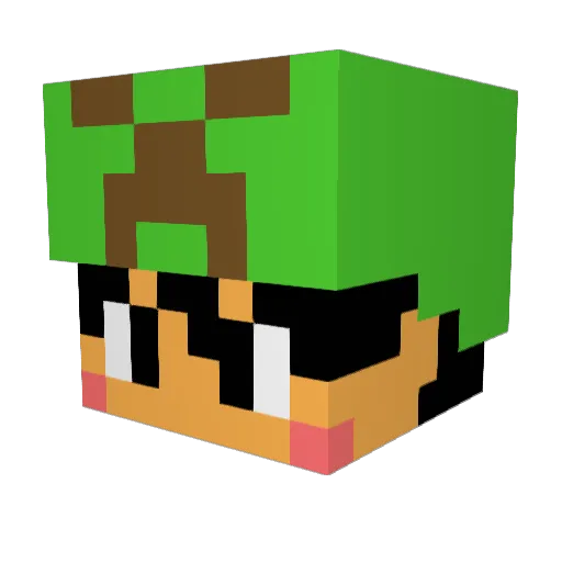 shiroppp Minecraft avatar head, 3D render